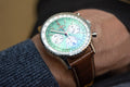 Breitling Navitimer B01 Chronograph 41 Green Dial Brown Leather Strap Watch for Men - AB0139211L1P1