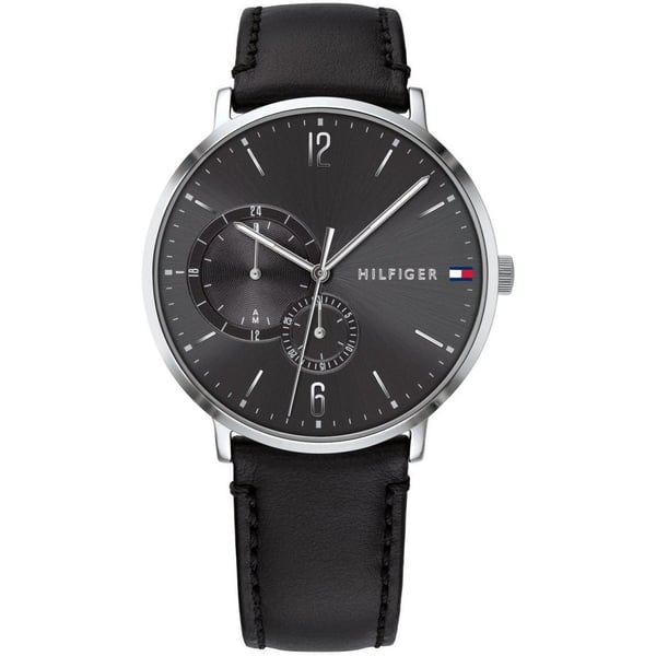  Shop Authentic Tommy Hilfiger Brooklyn Black Dial Black Leather Strap Watch for Men - 1791509 - Luxxuri