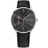  Shop Authentic Tommy Hilfiger Brooklyn Black Dial Black Leather Strap Watch for Men - 1791509 - Luxxuri