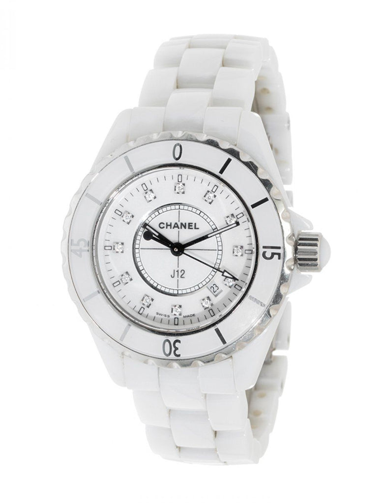  Shop Authentic Chanel J12 Diamonds Ceramic White Dial White Steel Strap Watch for Women - J12 H1628 - Luxxuri