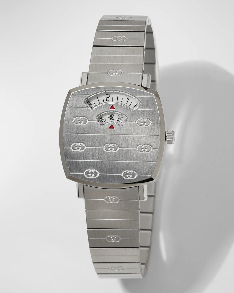  Shop Authentic Gucci Grip Quartz Silver Dial Silver Steel Strap Watch For Men - YA157501 - Luxxuri