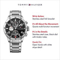  Shop Authentic Tommy Hilfiger Cool Sport Multifunction Black Dial Silver Steel Strap Watch for Men - 1791141 - Luxxuri