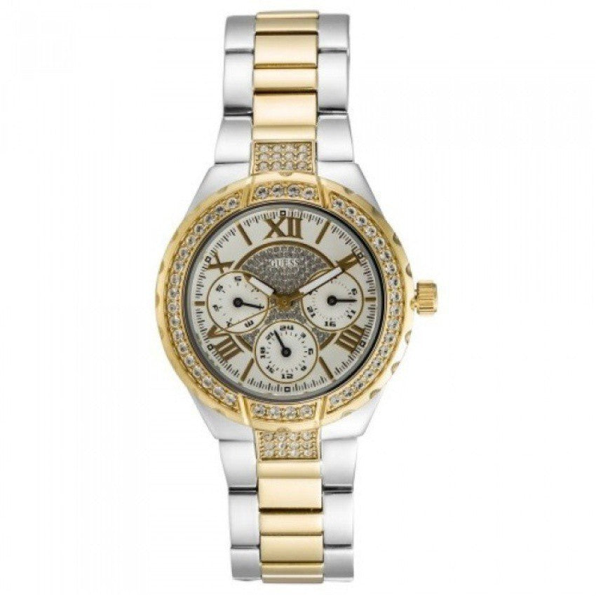  Shop Authentic Guess Viva Diamonds Silver Dial Two Tone Steel Strap Watch for Women - W0111L5 - Luxxuri