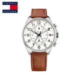  Shop Authentic Tommy Hilfiger Dean Quartz Multifunction White Dial Brown Leather Strap Watch for Men - 1791274 - Luxxuri