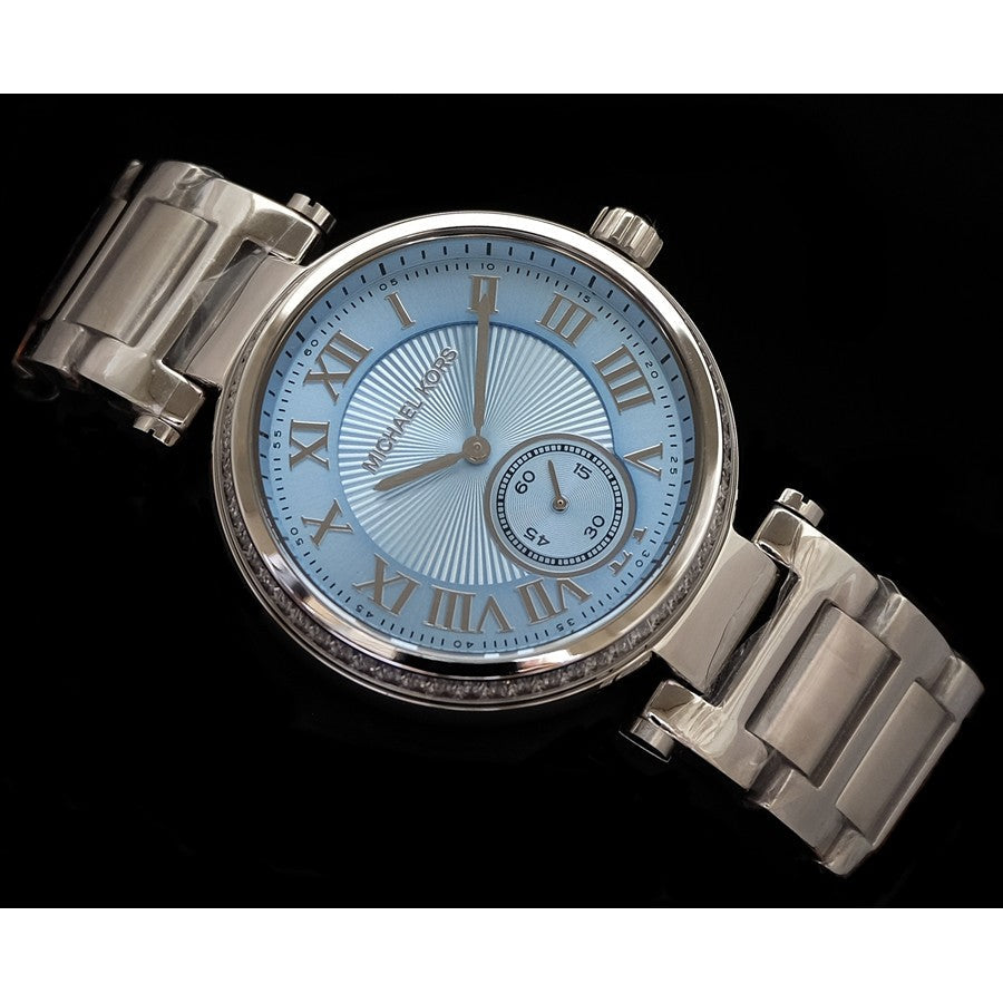  Shop Authentic Michael Kors Skylar Quartz Blue Dial Silver Steel Strap Watch For Women - MK5988 - Luxxuri