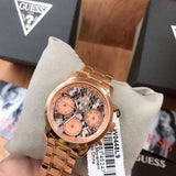  Shop Authentic Guess Mini Sunrise Quartz Rose Gold Dial Rose Gold Steel Strap Watch For Women - W0448L9 - Luxxuri