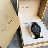  Shop Authentic Versace Univers Quartz Black Dial Black Steel Strap Watch for Men - VEBK00618 - Luxxuri