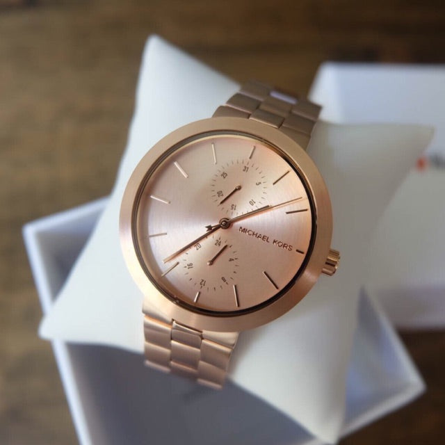  Shop Authentic Michael Kors Garner Quartz Rose Gold Dial Rose Gold Steel Strap Watch For Women - MK6409 - Luxxuri