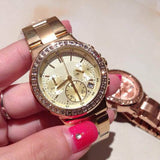  Shop Authentic Michael Kors Dylan Quartz Gold Dial Gold Steel Strap Watch For Women - MK5861 - Luxxuri