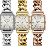  Shop Authentic Guess Vanity Diamonds Silver Dial Gold Steel Strap Watch for Women - W1030L2 - Luxxuri