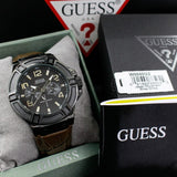  Shop Authentic Guess Rigor Analog Quartz Black Dial Brown Leather Strap Watch For Men - W0040G2 - Luxxuri