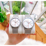  Shop Authentic Calvin Klein Minimal White Dial Silver Mesh Bracelet Watch for Women - K3M52152 - Luxxuri