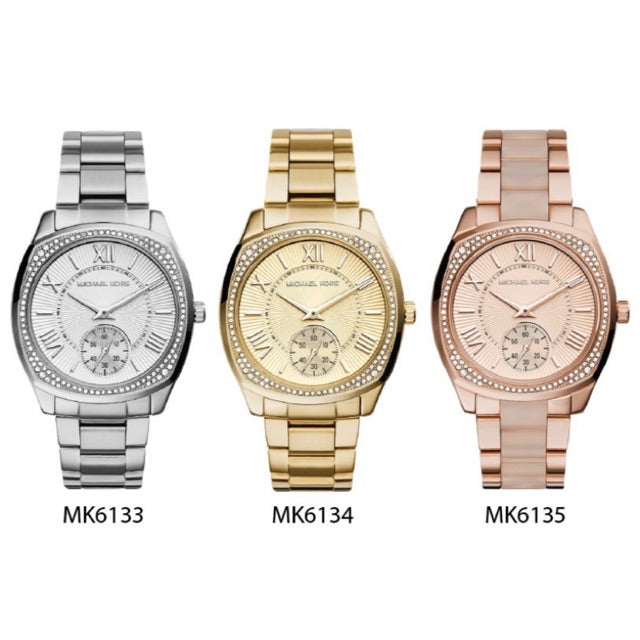  Shop Authentic Michael Kors Byrn Quartz Gold Dial Gold Steel Strap Watch For Women - MK6134 - Luxxuri