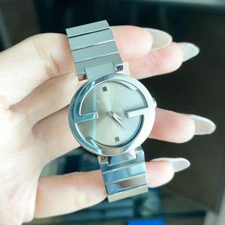  Shop Authentic Gucci Interlocking G Brown Dial Silver Steel Strap Watch For Women - YA133506 - Luxxuri