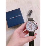 Shop Authentic Tommy Hilfiger Trent Multifunction White Dial Black Leather Strap Watch for Men - 1791138 - Luxxuri