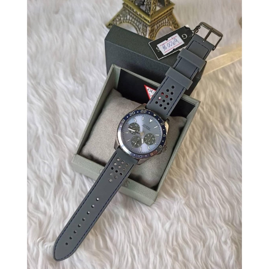  Shop Authentic Guess Odyssey Blue Dial Grey Rubber Strap Watch For Men - W1108G6 - Luxxuri