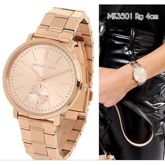  Shop Authentic Michael Kors Jaryn Quartz Rose Gold Dial Rose Gold Steel Strap Watch For Women - MK3501 - Luxxuri