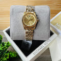  Shop Authentic Michael Kors Lexington Quartz Silver Dial Gold Steel Strap Watch For Women - MK3229 - Luxxuri