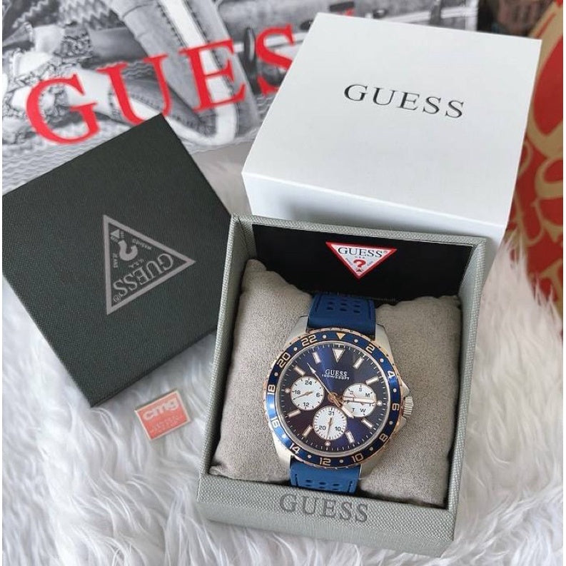  Shop Authentic Guess Odyssey Multifunction Blue Dial Blue Rubber Strap Watch For Men - W1108G4 - Luxxuri