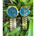  Shop Authentic Michael Kors Runway Stop Hunger Blue Dial Gold Steel Strap Watch for Men - MK8315 - Luxxuri