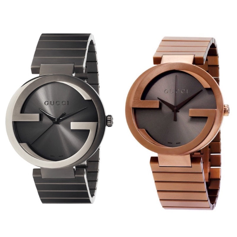  Shop Authentic Gucci Interlocking XL Brown Dial Brown Steel Strap Watch For Men - YA133211 - Luxxuri