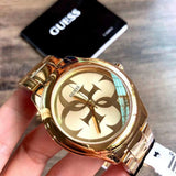  Shop Authentic Guess G-Twist Gold Dial Gold Steel Strap Watch for Women - W1082L2 - Luxxuri