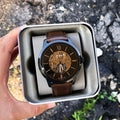  Shop Authentic Fossil Townsman Automatic Black Dial Brown Leather Strap Watch for Men - ME3155 - Luxxuri