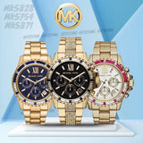  Shop Authentic Michael Kors Everest Chronograph Black Dial Gold Steel Strap Watch For Women - MK5828 - Luxxuri