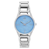  Shop Authentic Calvin Klein Stately Blue Mother of Pearl Dial Silver Steel Strap Watch for Women - K3G2312N - Luxxuri