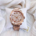  Shop Authentic Michael Kors Brecken Chronograph Quartz Rose Gold Dial Rose Gold Steel Strap Watch For Women - MK6367 - Luxxuri