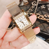  Shop Authentic Guess Nouveau Diamonds Gold Dial Gold Mesh Bracelet Watch for Women - W0127L2 - Luxxuri