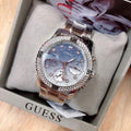  Shop Authentic Guess Confetti Diamonds Blue Dial Silver Steel Strap Watch for Women - W0774L6 - Luxxuri