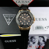  Shop Authentic Guess Rigor Analog Black Dial Black Leather Strap Watch For Men - W0040G5 - Luxxuri