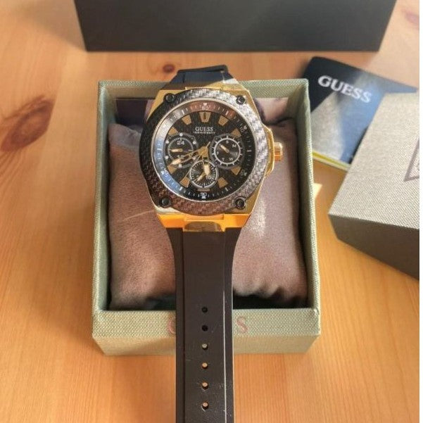  Shop Authentic Guess Legacy Black Dial Black Rubber Strap Watch for Men - W1049G5 - Luxxuri