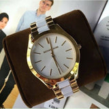  Shop Authentic Michael Kors Slim Runway Quartz White Dial Two Tone Steel Strap Watch For Women - MK4295 - Luxxuri