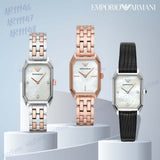  Shop Authentic Emporio Armani Gioia Analog Mother of Pearl Dial Black Leather Strap Watch For Women - AR11148 - Luxxuri