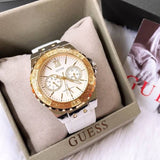  Shop Authentic Guess Limelight Quartz Silver Dial White Leather Strap Watch For Women - W0775l8 - Luxxuri