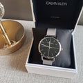  Shop Authentic Calvin Klein Even Black Dial Silver Mesh Bracelet Watch for Women - K7B21121 - Luxxuri