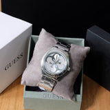  Shop Authentic Guess G-Twist Silver Dial Silver Steel Strap Watch for Women - W1082L1 - Luxxuri