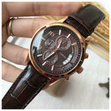  Shop Authentic Guess Exec Chronograph Brown Dial Brown Leather Strap Watch For Men - W0076G4 - Luxxuri