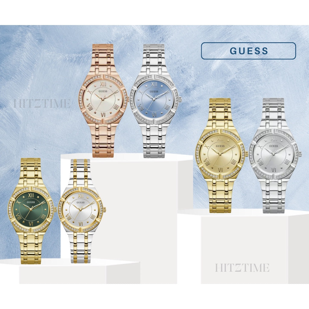  Shop Authentic Guess Cosmo Diamonds Blue Dial Silver Steel Strap Watch for Women - GW0033L5 - Luxxuri