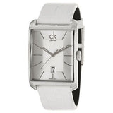  Shop Authentic Calvin Klein Window White Dial White Leather Strap Watch for Women - K2M23120 - Luxxuri
