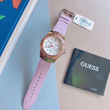  Shop Authentic Guess Limelight Quartz Analog White Dial Pink Leather Strap Watch For Women - W0775l3 - Luxxuri