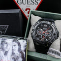  Shop Authentic Guess Genesis Quartz Black Dial Black Silicone Strap Watch For Men - W1254G2 - Luxxuri
