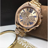  Shop Authentic Michael Kors Bradshaw Chronograph Rose Gold Dial Rose Gold Steel Strap Watch For Women - MK6321 - Luxxuri
