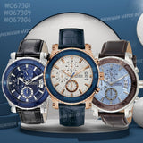  Shop Authentic Guess Pinnacle Chronograph White Dial Blue Leather Strap Watch For Men - W0673G6 - Luxxuri