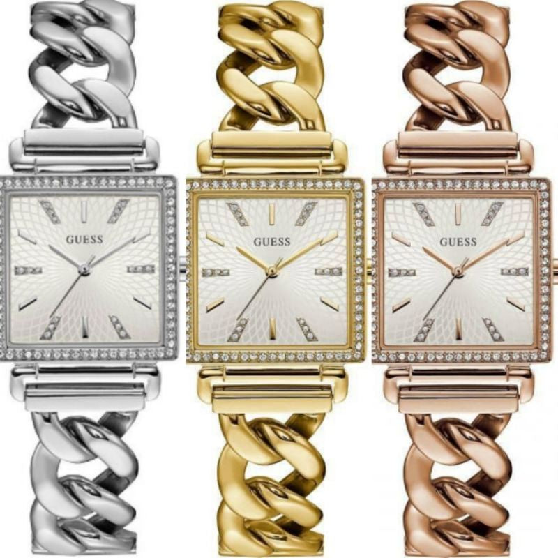 Shop Authentic Guess Vanity Diamonds Silver Dial Gold Steel Strap Watch for Women - W1030L4 - Luxxuri