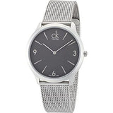  Shop Authentic Calvin Klein Minimal Grey Dial Silver Mesh Bracelet Watch for Women - K3M53154 - Luxxuri