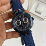  Shop Authentic Versace Aion Chronograph Blue Dial Blue Leather Strap Watch for Men - VBR070017 - Luxxuri