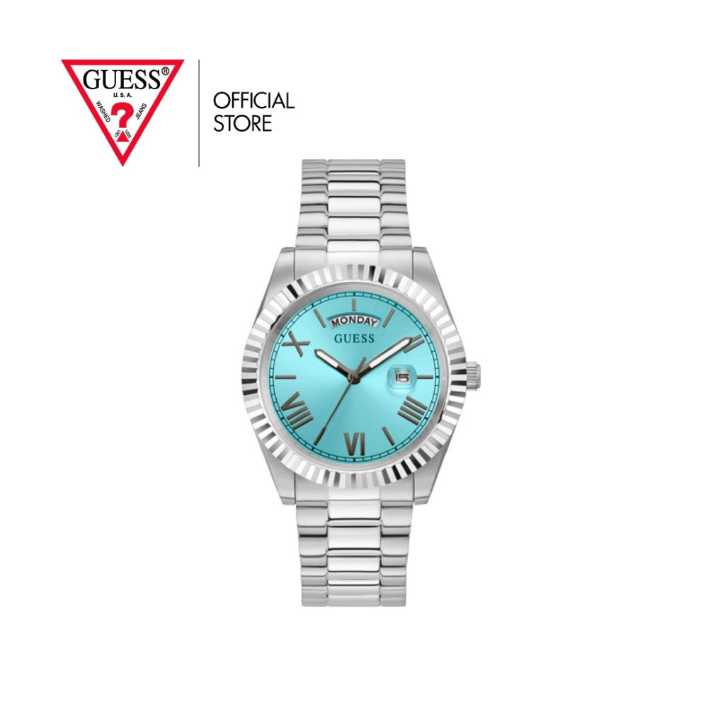  Shop Authentic Guess Connoisseur Turquoise Dial Silver Steel Strap Watch for Men - GW0265G11 - Luxxuri
